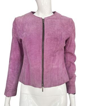 Le Galeria Purple Tank Suede Zip Up Jacket S